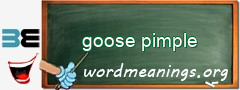 WordMeaning blackboard for goose pimple